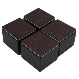 Kyuionty Self-Adhesive Furniture Risers Set of 4, Square Lift Risers Table Sofa Risers with Felt Pad - Adds 2" Height, Black