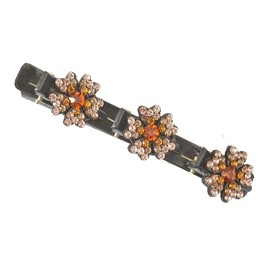 Satin Fabric Rhinestone Hair Bands, Four-Leaf Clover Fashion Double Layer Mini Hair Clip, Sparkling Crystal Stone Braided Hair Clips，Braided Hair Clip with Rhinestones for Women