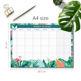 Joeji's Kitchen Calendar Weekly Planner Pad Tear-Off Sheets 60 Pages A4 Organiser Pad - Desk Pad with To Do List - Diary - Weekly Plan
