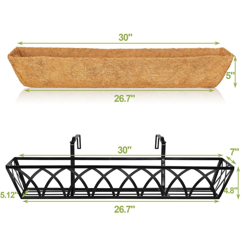 Y&M Window Boxes Horse Trough with Coconut Coir Liner, 30