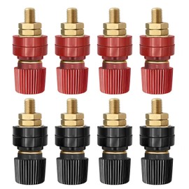 DaFuRui Remote Battery Terminals，8Pack 6mm 1/4" Stud Premium Remote Battery Power Junction Post Connector Terminal Kit (4Pcs Red & 4Pcs Black)