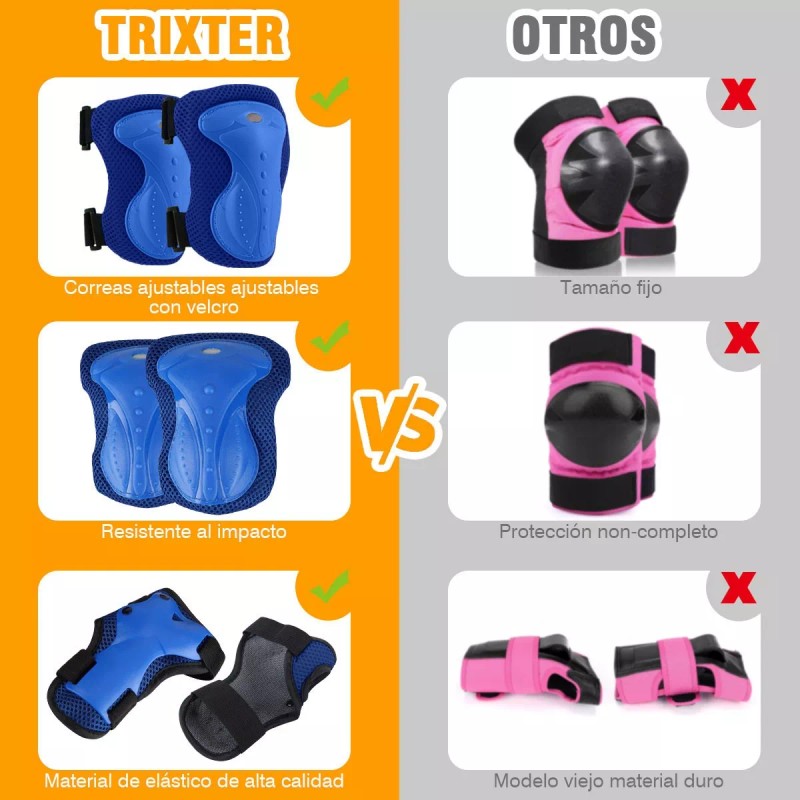 Trixter Kit De Protecciones Con Rodilleras Codilleras Muñequeras 6pz