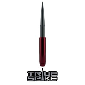 TRUE SPIKE 9 inch RED Gunmetal TIP PENETRATOR Fat Bullet Antenna with Anti-Theft + Copper Coil in Heavy Gauge CNC Machined Billet Aluminum Short Compatible with Toyota Tundra