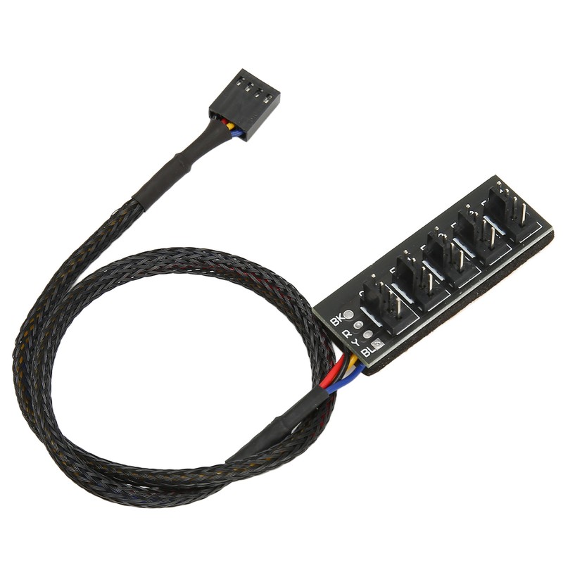 2Pcs PWM Fan Hub 5 Way 4Pin 13.8in Cable Length