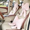 Goylmc Bowknot Car Headrest & Lumbar Support Cushion Set, Bowknot