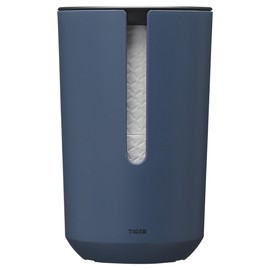 Tiger Tess, Spare toilet roll holder with lid freestanding, Blue/Black, 143x143x233mm