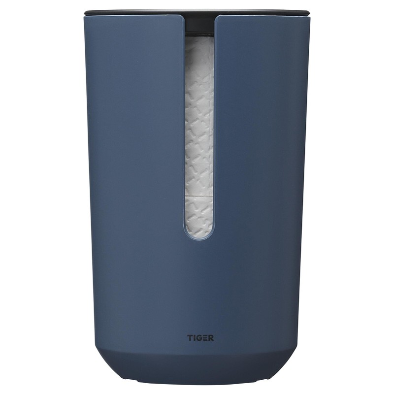 Tiger Tess, Spare toilet roll holder with lid freestanding, Blue/Black,