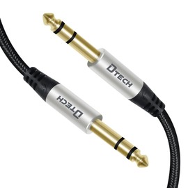 DTECH 6.35mm Audio Cable Guitar Cable Male to Male Nylon 6.35mm Jack Stereo 6.35mm Converter Cable 1/4 TRS Balance Cable for Musical Instrument Cable for Guitar Bass Mixer Amplifier and More (1M)
