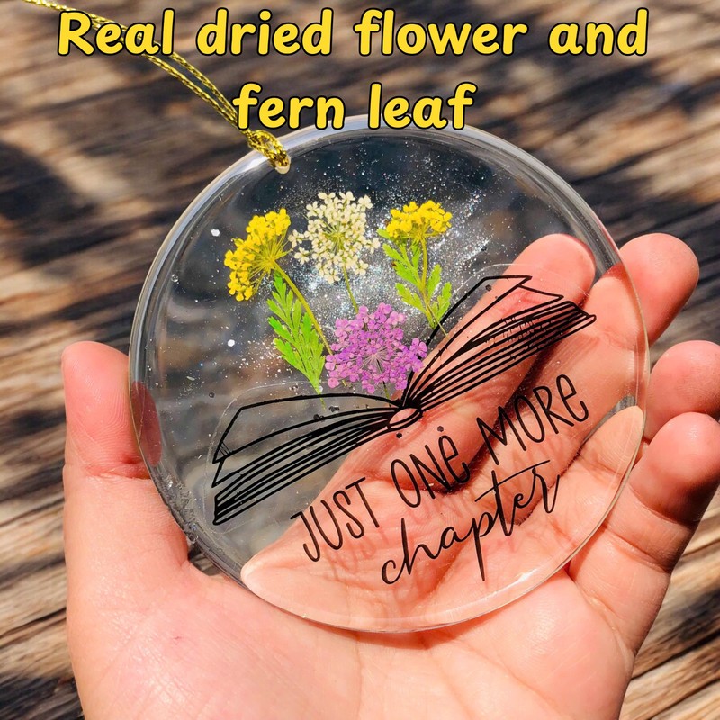 Just One More Chapter Flower Resina - Adornos de libro