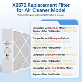 X6672 16x25x5 MERV 16 Filter Compatible with Lennox X6672 and Lennox HCC16-28 Healthy Climate Carbon Clean MERV 16 Home Furnace Filter for HVAC System, Part Number HCF16-16, HCF16-10, 1 Pack