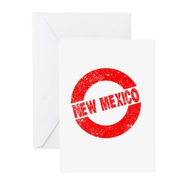 CafePress Rubber Ink Stamp New Mexico Greeting Cards Folded Greeting Cards (10-pack) Glossy