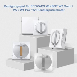 NIXOOT Pack of 12 Cleaning Pad Replacement Parts for Ecovacs Winbot W2 Omni / W2 / W1 Pro / W1 Window Cleaning Robots, Washable Microfibre Wipes Effectively Clean Stains and Dust from Windows