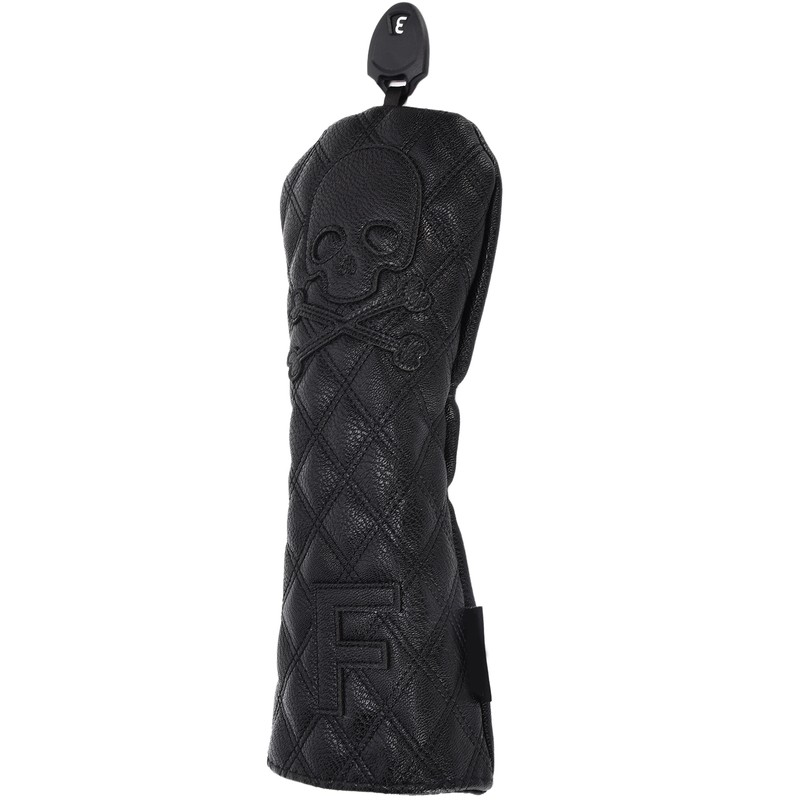 PU Leather Golf Wood Head Covers Waterproof Golf Skull Pattern