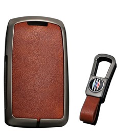 KUNIO Car Key Case Fits Mazda 3 CX30 CX-30 MX-30 CX5 CX-5 MX5 CX3 2019-2023 Key Case Metal Key Protector Key Fob 3 Buttons B Brown, B Brown