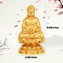 Buddha Buddha Statue Statue Seated Statue Object Good Luck Feng Shui Lucky Charm Entrance Figurine (Gold)