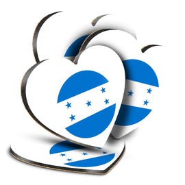 Destination Vinyl ltd Great Coasters (Set of 4) Heart - Honduras Flag Map Drink Glossy Coasters/Tabletop Protection for Any Table Type #9031