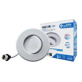 NICOR Lighting 5/6 inch LED Gimbal Downlight Retrofit Kit, 3000K White (DLG56-10-120-3K-WH)