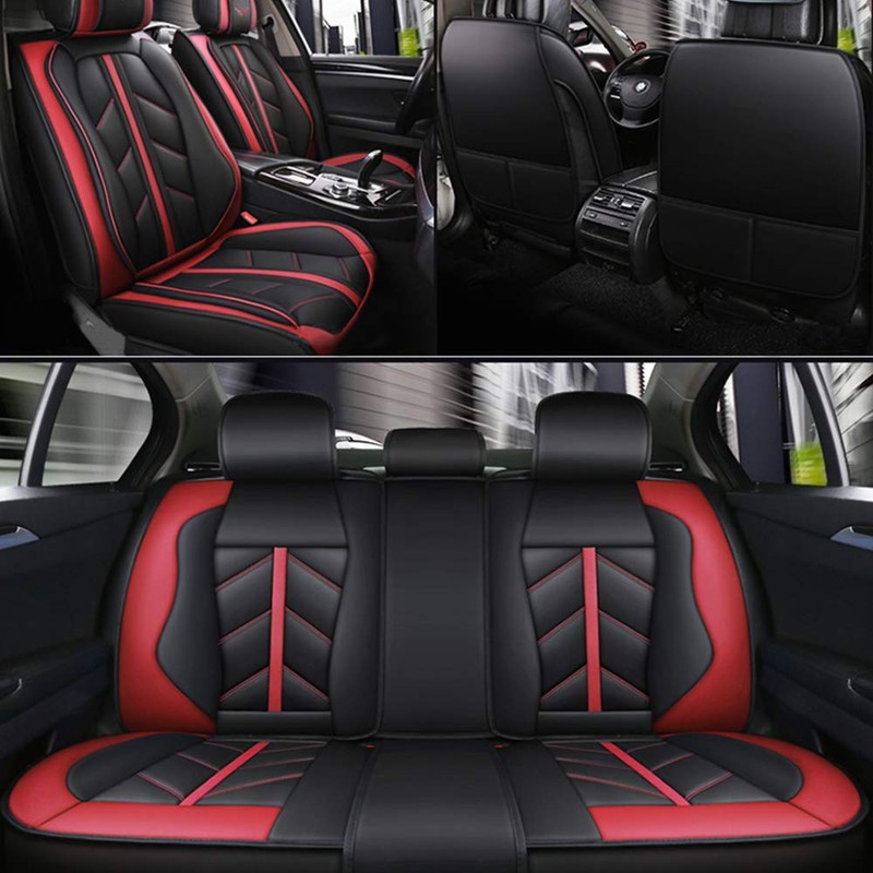 otoez Leather Car Seat Covers Full Set, Full Coverage Seat