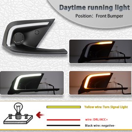 PGTOPONE Switchback White/Amber LED Front Fog Daytime Running Lamp Dynamic Sequential LED Turn Signal Light Function Compatible with Honda CIVIC 11th 2022 LX EX Touring Sport