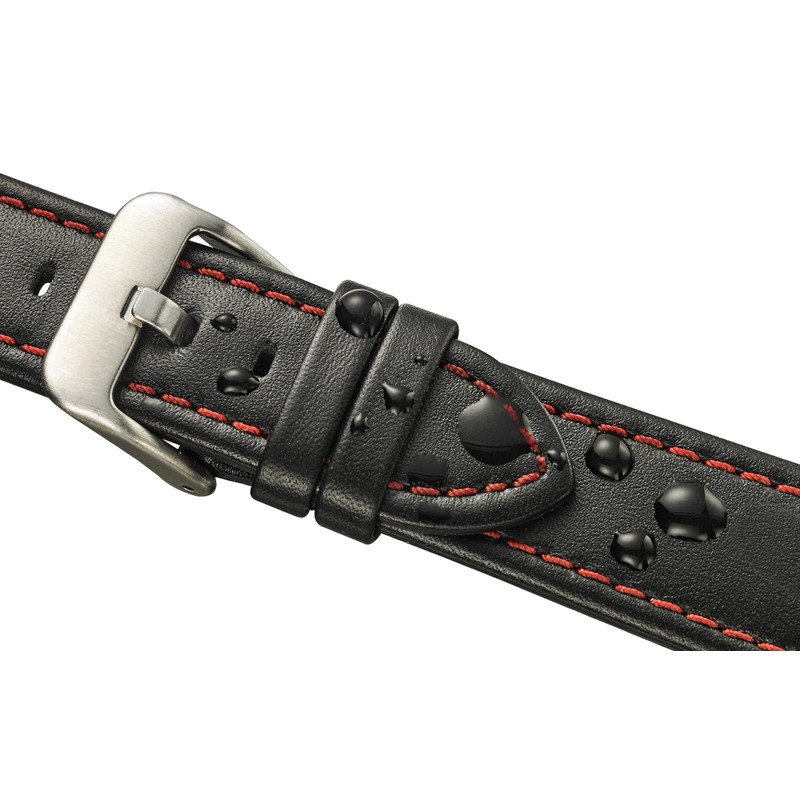Genuine Waterproof Leather Watch Band with Quick Release Spring Bars
