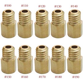 Moostore 10pcs Hex Style Main Jet for Mikuni VM TM TMX carb 00 110 120 130 140 150 160 170 180 190