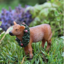 Annabelle the Barnyard Animal Christmas Calf: Fairy Garden Holiday Theme