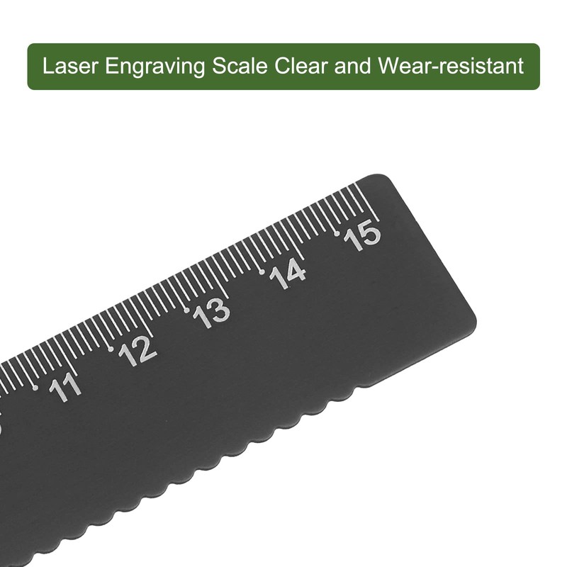 sourcing map 3pcs Straight Ruler 15cm Metric Aluminum Alloy Ruler