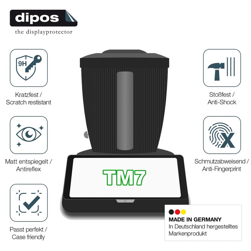 dipos 2 x Screen Protectors 9H Matt Compatible with Vorwerk