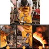 HKSICHENGKEJI Leather Welding Apron Heat Flame Resistant Protective Work Bib