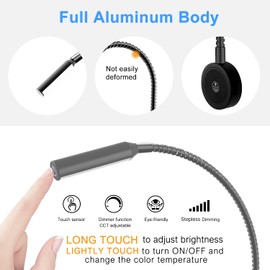 VST Bed Reading Lights for Headboard, Bedside Wall Mounted Reading Lamp, Reading Light Touch to Adjust Brightness with USB/Type-C Charging Ports, ETL-Listed