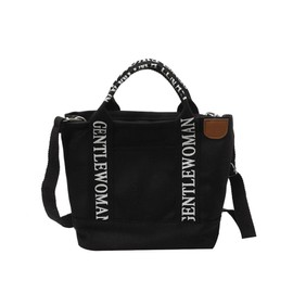 Canvas Tote Bag for Women with Zipper, Messenger Handbag Crossbody Bags for Work Travel Nurse College Gift(Black)