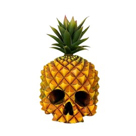 HUSHUI Caja de Almacenamiento de Estatua de Calavera de piña, decoración Creativa de piña de Halloween, Sala de Estar, Armario de TV, Decoraciones de Escritorio, Manualidades de Resina