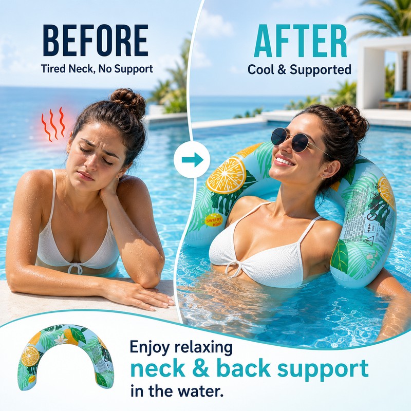 U-Shaped Inflatable Pool Float for Adults – Comfortable Neck &