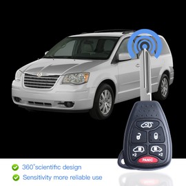 Keyless Entry Remote Car Ignition Key fits 2004 2005 2006 2007 Dodge Caravan/Dodge Grand Caravan/Chrysler Town Country (P/N: M3N5WY72XX) Set of 2