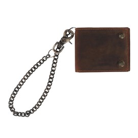 Men's Leather Bifold Chain Wallet, brown
