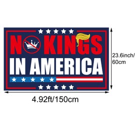 No Kings Flag 3x5 Foot - 2025 Anti Tr××p Flag Double Sided - Anti Tr××p Vivid Color Clear Pattern Reinforcement Sewing Durable Polyester for Indoor Outdoor Decoration Banner