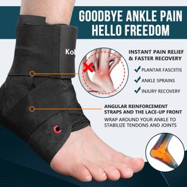 KobePro Ankle Brace for Sprained Ankle - Lace Up Adjustable Support, Figure 8 Ankle Braces, Adjustable Ankle Support Ankle Stabilizer for Running, Basketball, Injury Recovery, Soccer (X-Large)