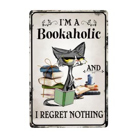 I'm A Bookaholic And I Regret Nothing For Room Decor Gifts For Book Lovers 12x8 Inches