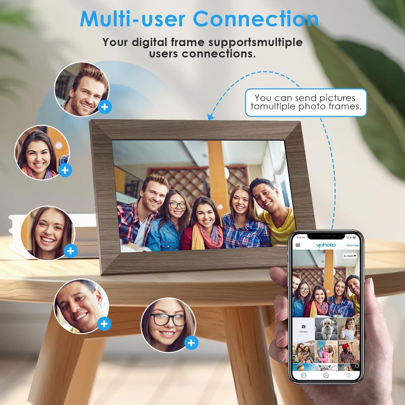 Canupdog 10.1 WiFi Digital Picture Frame, IPS Touch Screen Smart