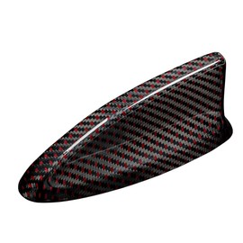 JSWAN Carbon Fiber Car Roof Shark Fin Antenna Base Cover Trim Fit for 11th Gen Civic Type R FL5 Typer Roof Aerial Radio Signal Base Antenna Toppers Cover(Red Black)