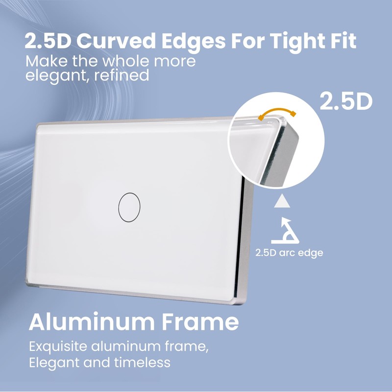 LOUYSGEN Smart Switch Aluminum Frame Need Neutral Wire No Hub