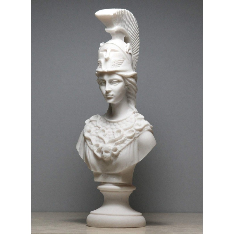 Athena Minerva Bust Greek Roman Goddess Statue Handmade Sculpture Head