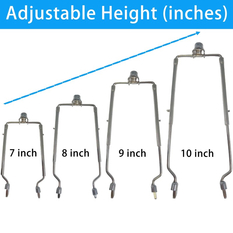 HOKIMEEN Lamp Shade Harp Holder for Spider Lampshade,7/8/9/10 Inch Height