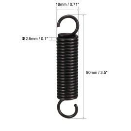 sourcingmap Extension Spring - 2.5mm Wire Dia , 18mm OD , 90mm Free Length Spring Steel Small Dual Hook Tension Spring