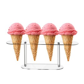 BLBYHO 1 Pack Large Holes Acrylic Ice Cream Cone Holder, Charcuterie Food Cone Holder, Waffle Cone Holder Stand, 4 Holes…