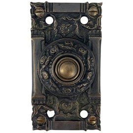 Electric Victorian Replica Push Button Doorbell (Highlighted Bronze)
