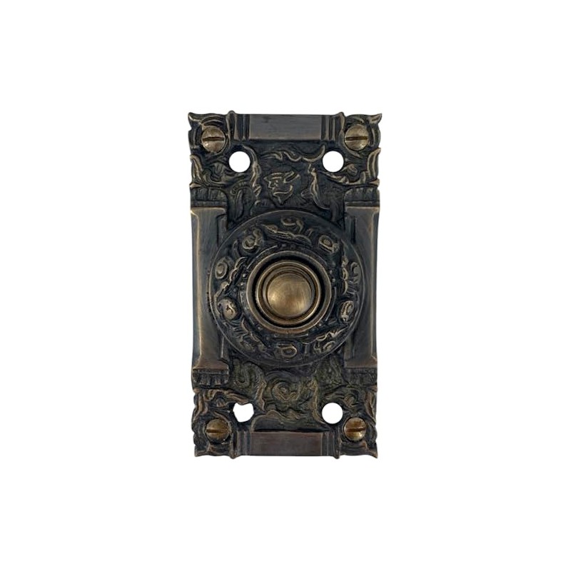 Electric Victorian Replica Push Button Doorbell (Highlighted Bronze)