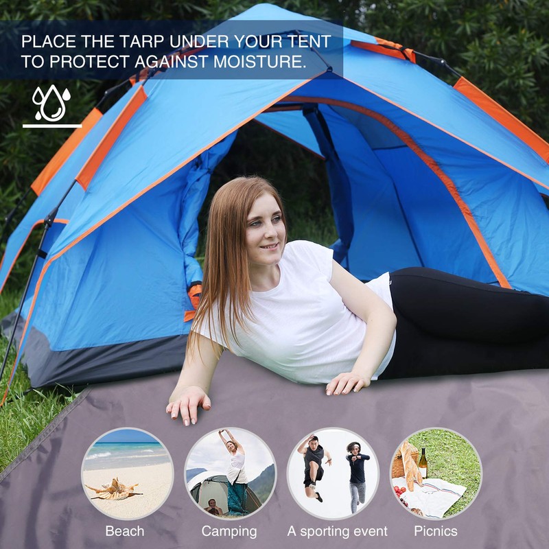 REDCAMP Waterproof Camping Tent Tarp - 95" x 83", 4