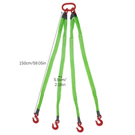 YIYIBYUS 5Ft Chain Slingl, 13227 Ibs Sling Chain, 6T Capacity Chain Hoist with 4 Legs Grab Hook and Adjuster, G80 Alloy Steel Lifting Sling Chains with Standard Marking for Towing and Handling