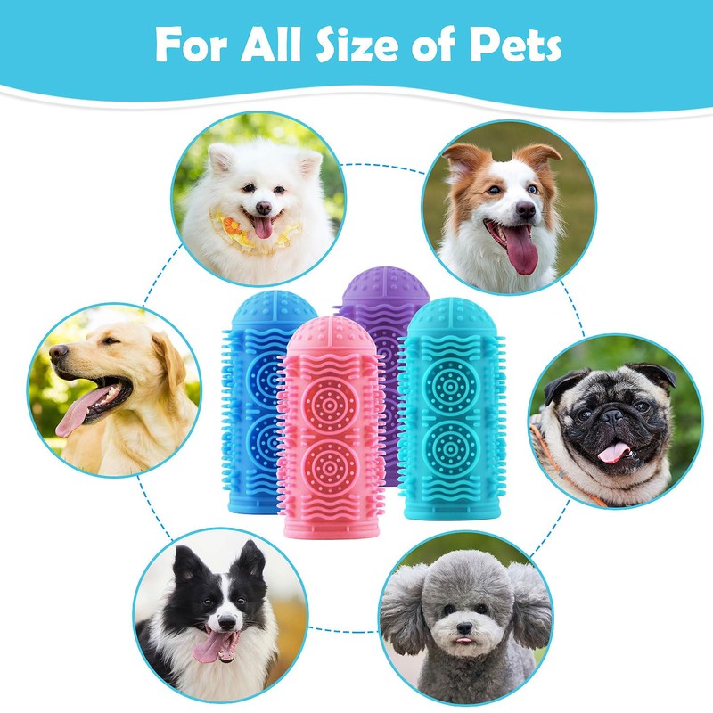 Hmobnv Dog Toothbrush Kit,Finger Toothbrush for Dogs, Finger Toothbrush for